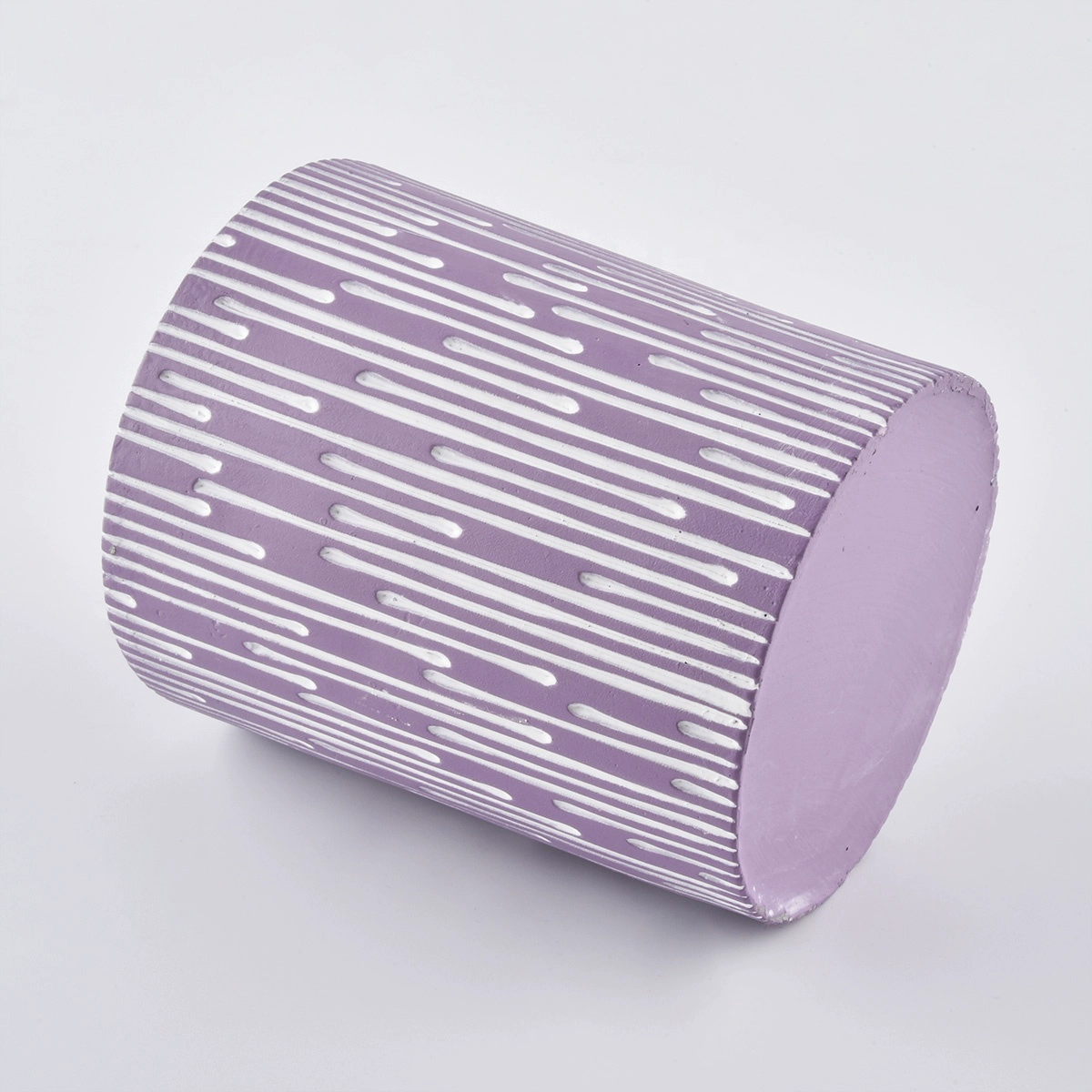 Cement candle jar in purple, 8 oz concrete veseels for candle making