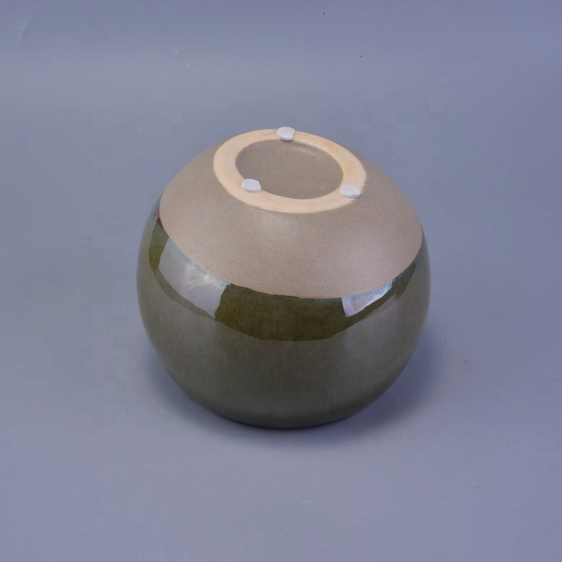 Large Reactive Stoneware Bowl 1280ml Ceramic Candle Holder for Home Decoration