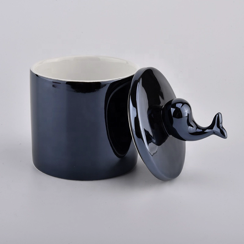 wholesale ceramic candle jar with lids