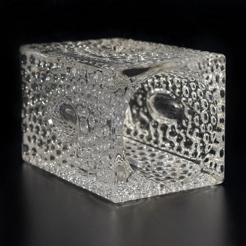 Customized Glass Candle container square candle tin home Decor supplier