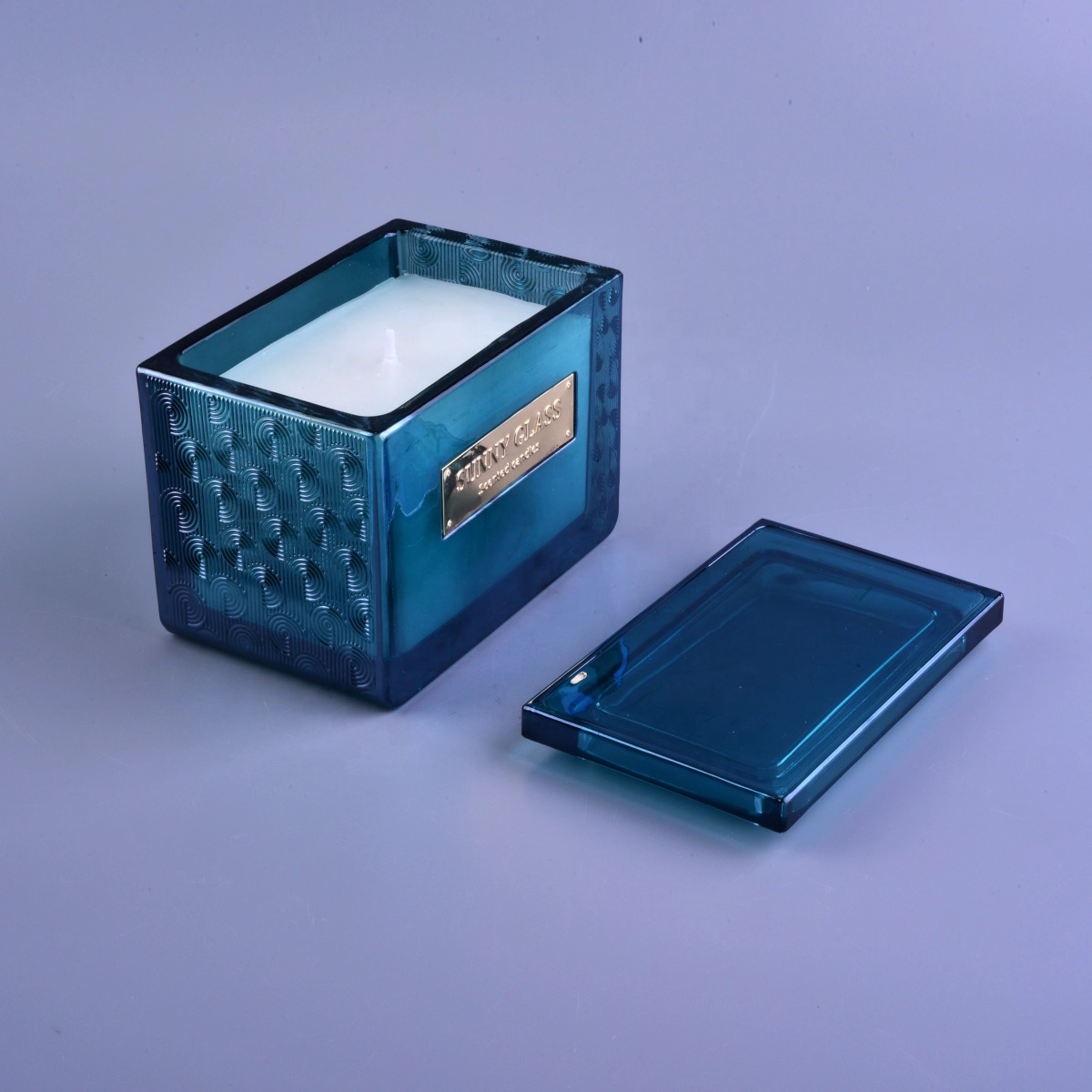 Hot sales luxury crystal square scented glass candle holders bulk