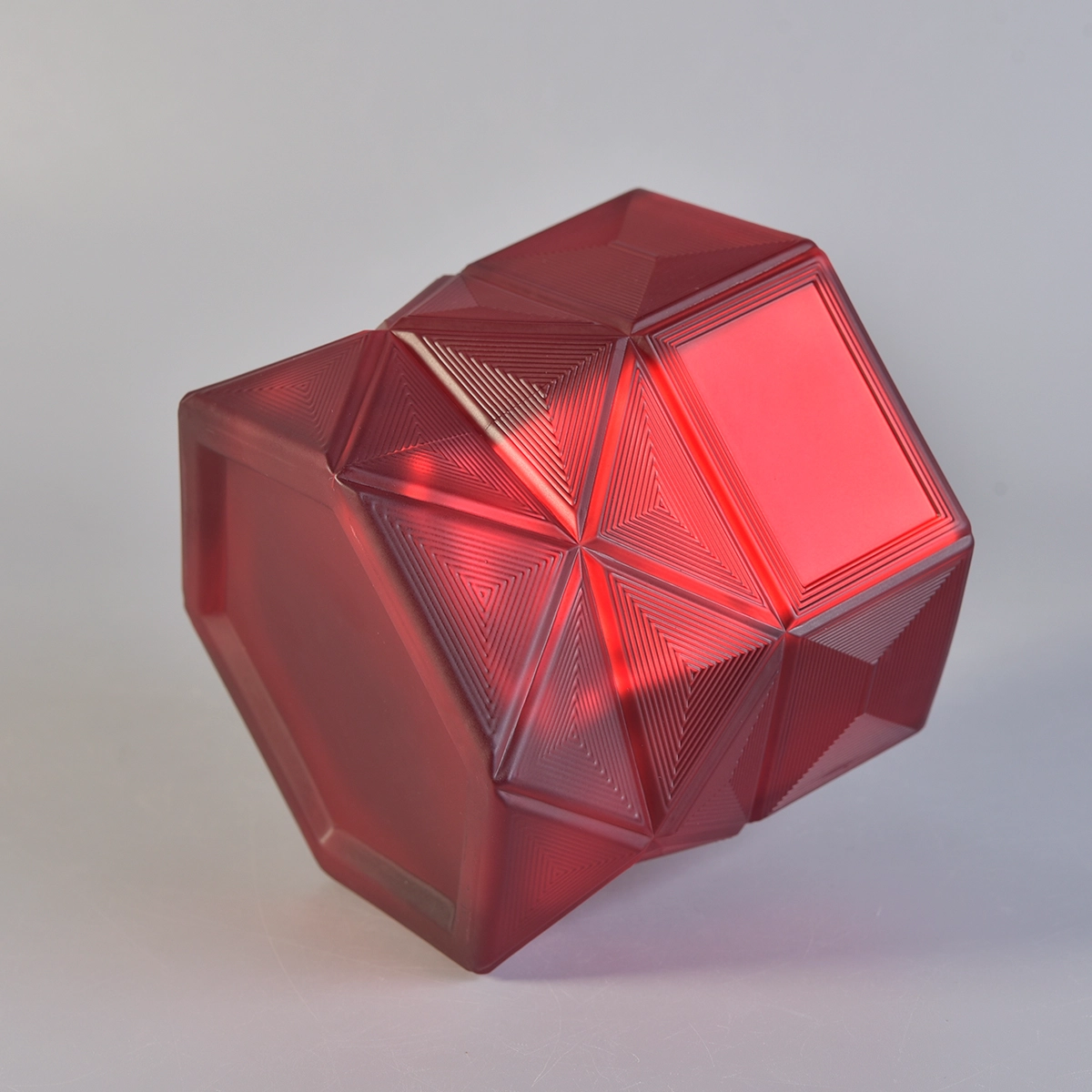 red luxury glass candle jar, electroplating glass candle holder home decoration