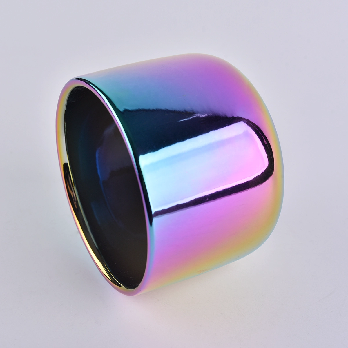 hologram electroplating ceramic candle jars with 2 wicks