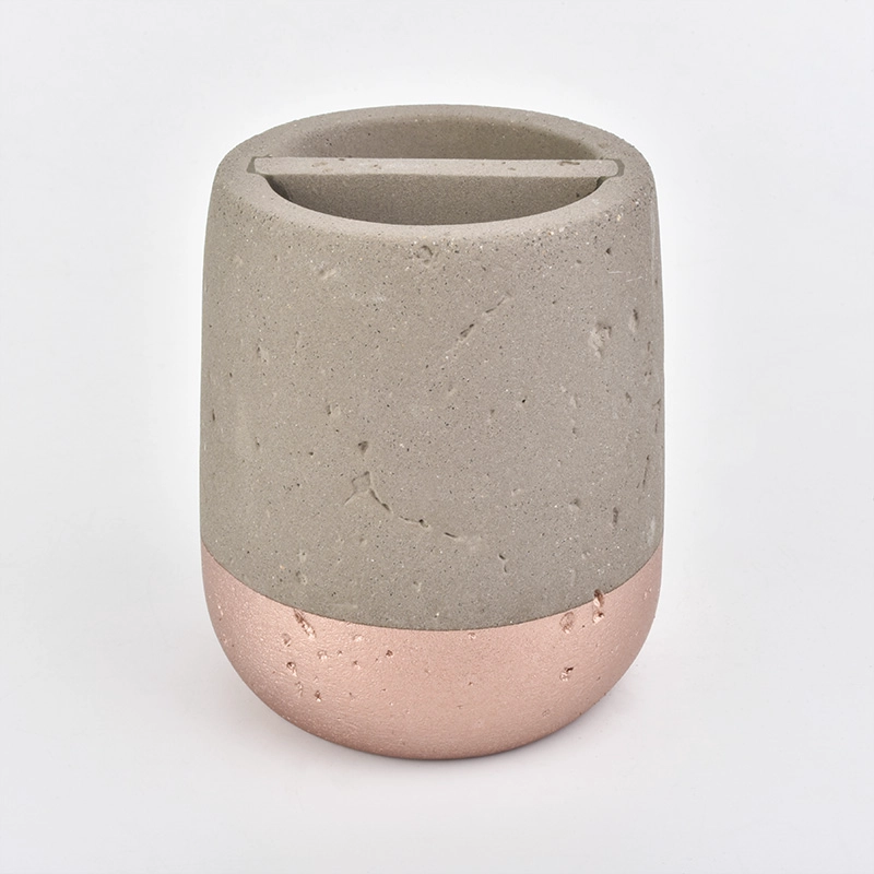 5pcs bathroom accessory sets concrete container copper dip