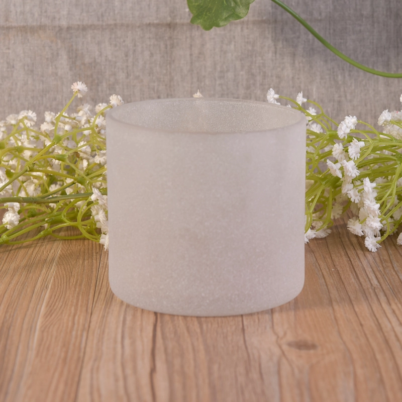 Sandblasted glass candle jars frosted home decoration wholesales