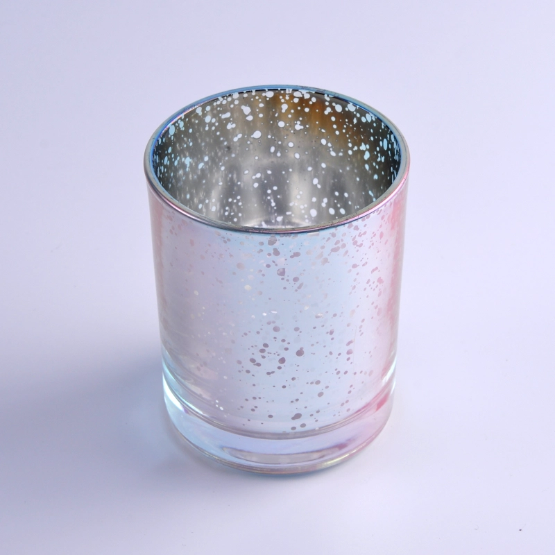 Wholesales customized glass candle holders electroplated and laser etching varnish home decoration