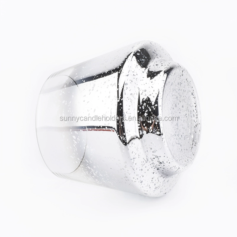 10oz silver decorative glass candle jars