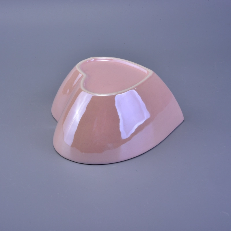 heart design ceramic candle holders with colorful glazed