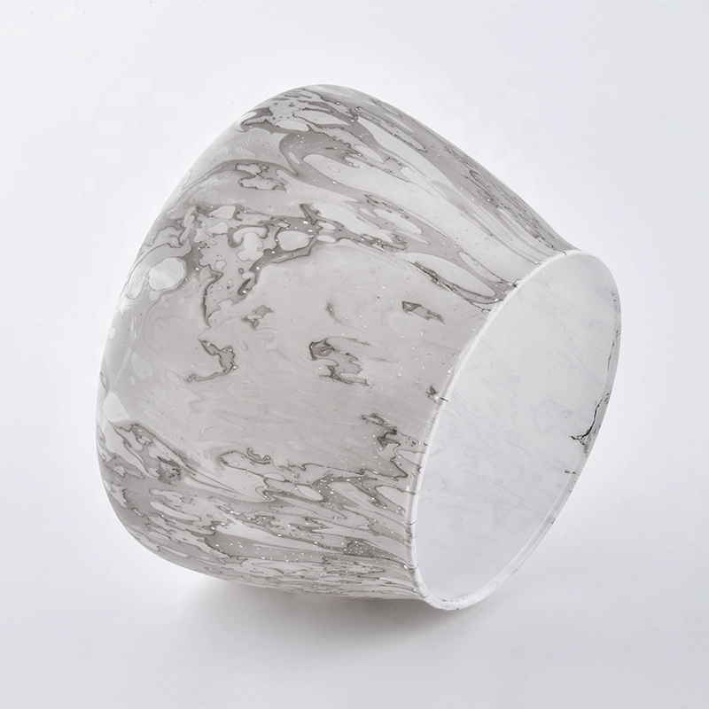 11oz marbled frosting glass candle jars