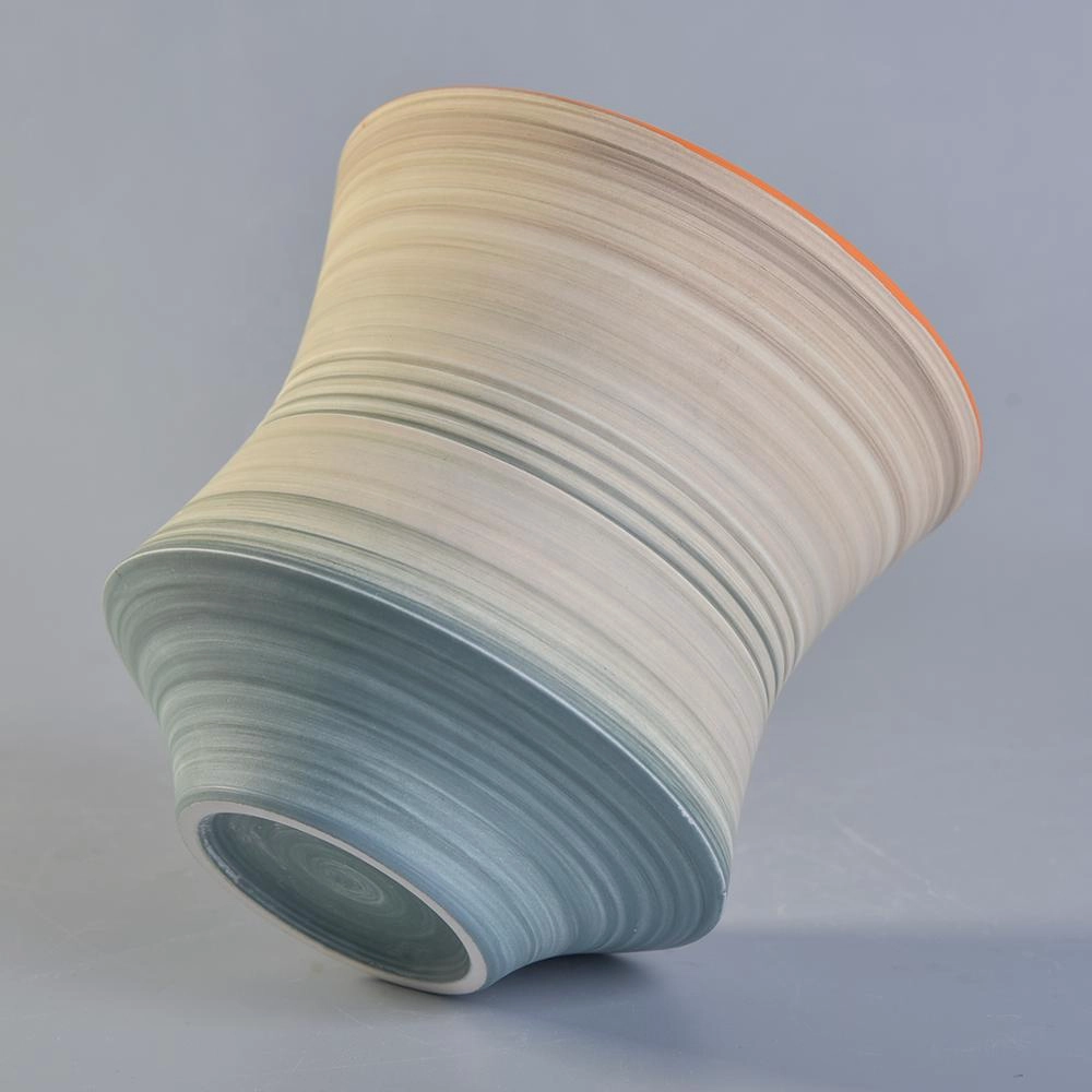 Sunny new design Gradient ceramic candle jars for home decor