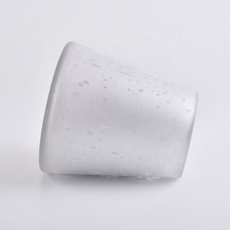 16oz frosted white glass candle jars with silver inside