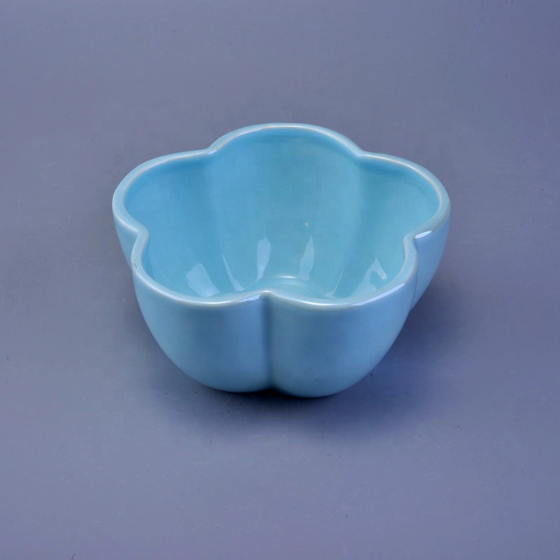 Flower design ceramic candle holders in various sizes