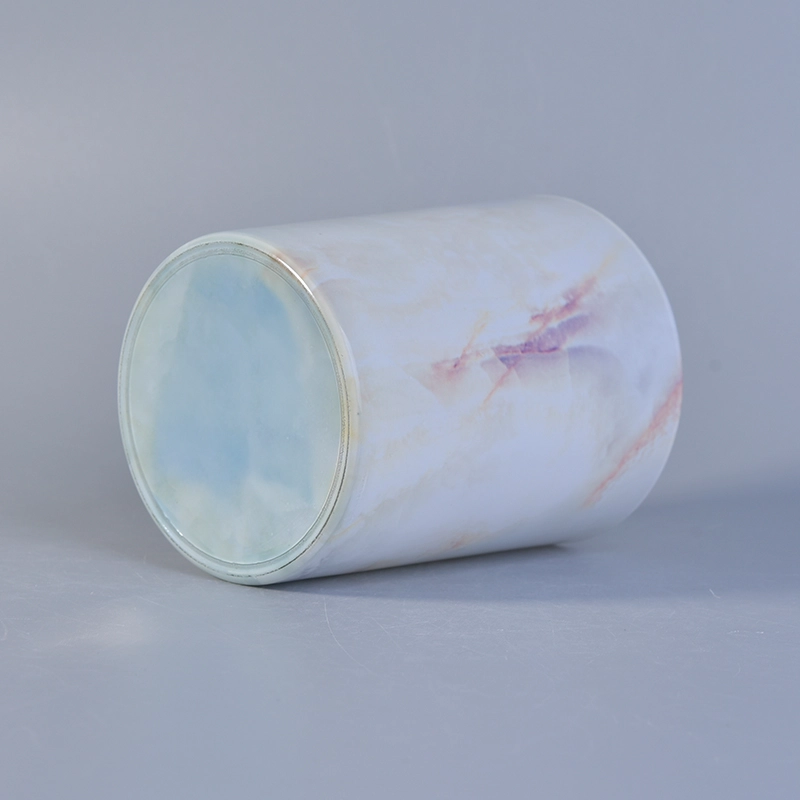 Wholesales White Marble Glass Candle Holders Home Decoration