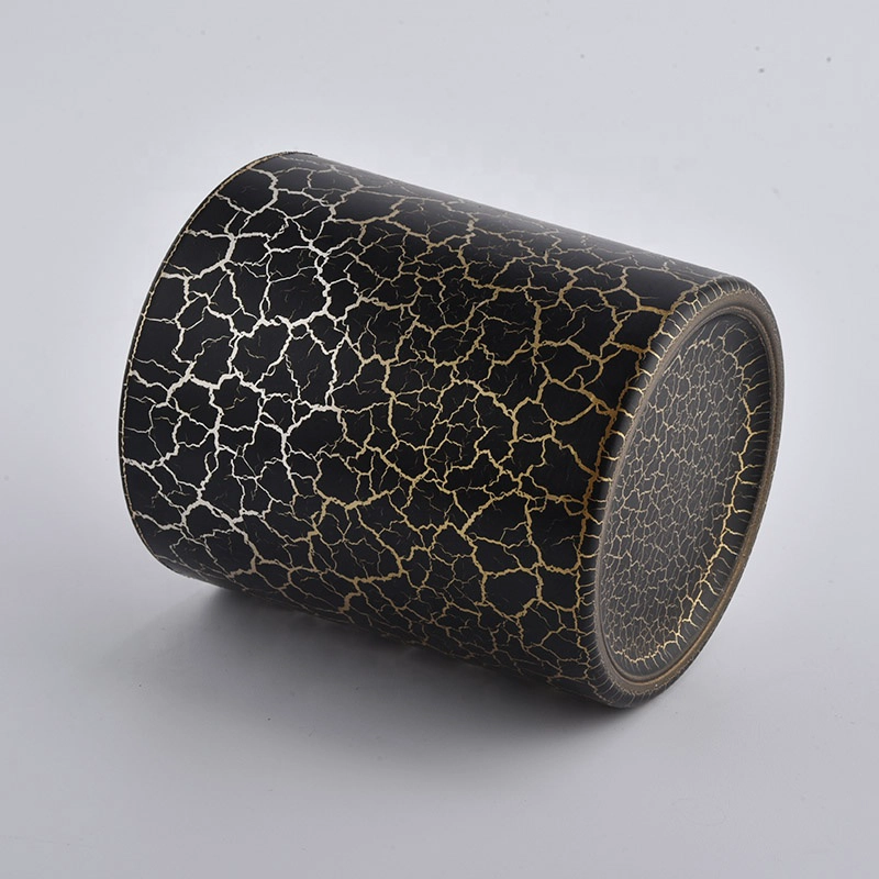 black cracked glass candle jars wholesaler