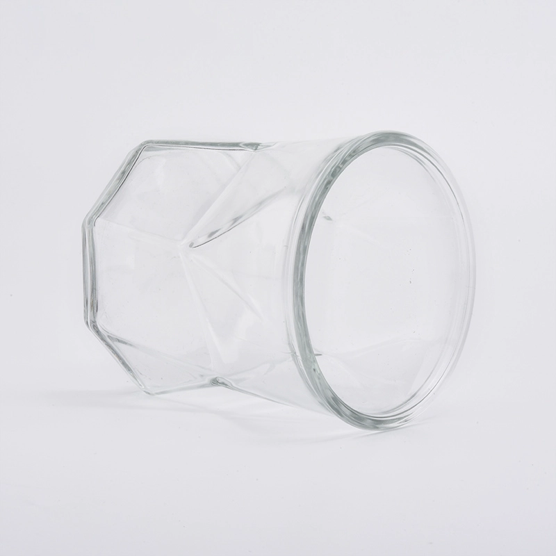 Irregular Geometric Clear Glass Candle Vessel Home Decor Wholesales