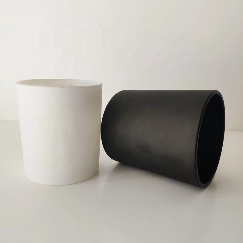 white gold matte black candle jars, 12 oz candle glass holder for home decor