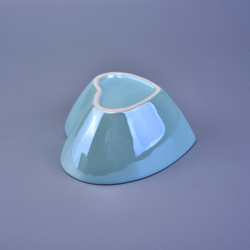 cute design heart shaped ceramic candle jars