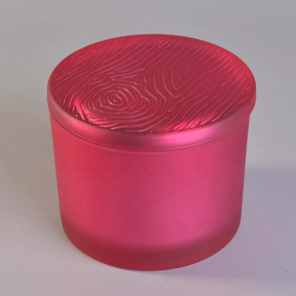 Sunny new design pink crystal Luxury candle jar glass with lid wedding