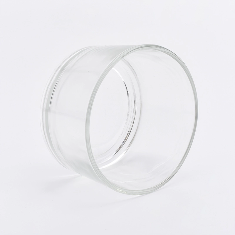 24oz Clear Short and Wide Glass Candle Holder Home Decor Wholesales