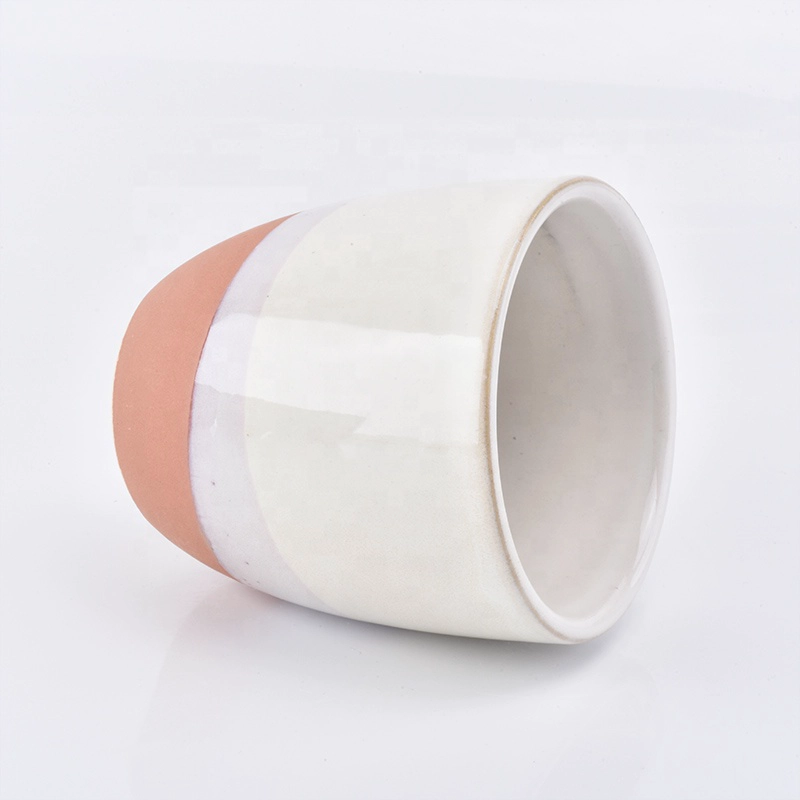 Cylinder ceramic candle cups frosted candle holders home decor 