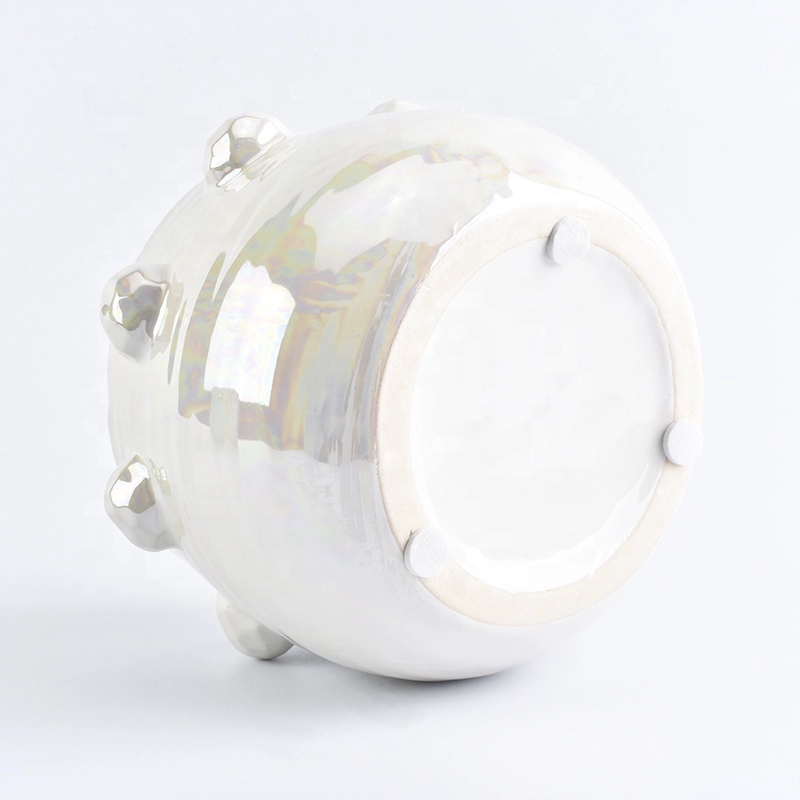 unique ceramic candle vessels iridescent jar wholesale