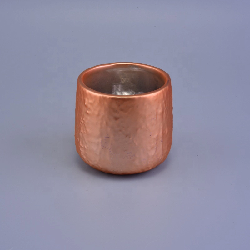 8oz colorful metallic decorative ceramic candle holders