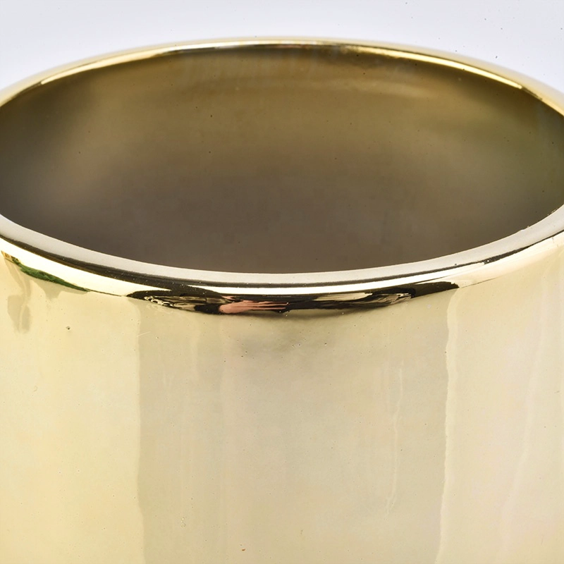 10OZ Metallic Gold Ceramic Candle Jars
