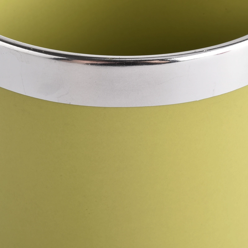 empty milky yellow ceramic candle containers