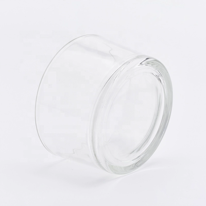 24oz Clear Short and Wide Glass Candle Holder Home Decor Wholesales