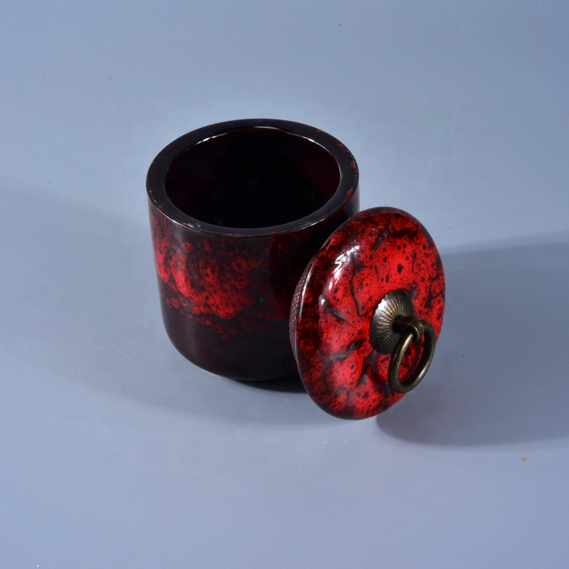 Custom luxury ceramic candle holders lid home decor