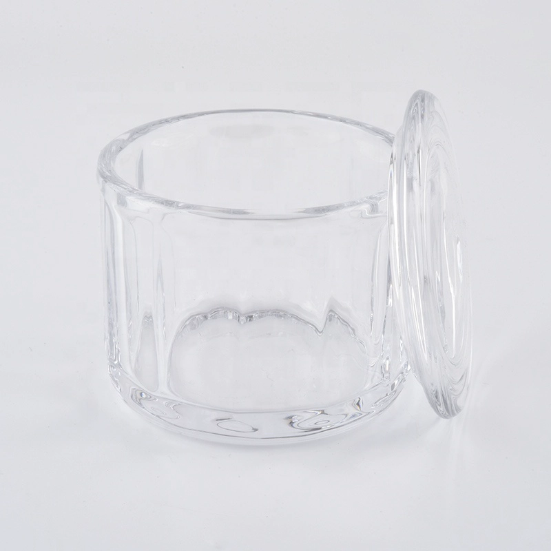 8oz crystal glass candle jars with lids