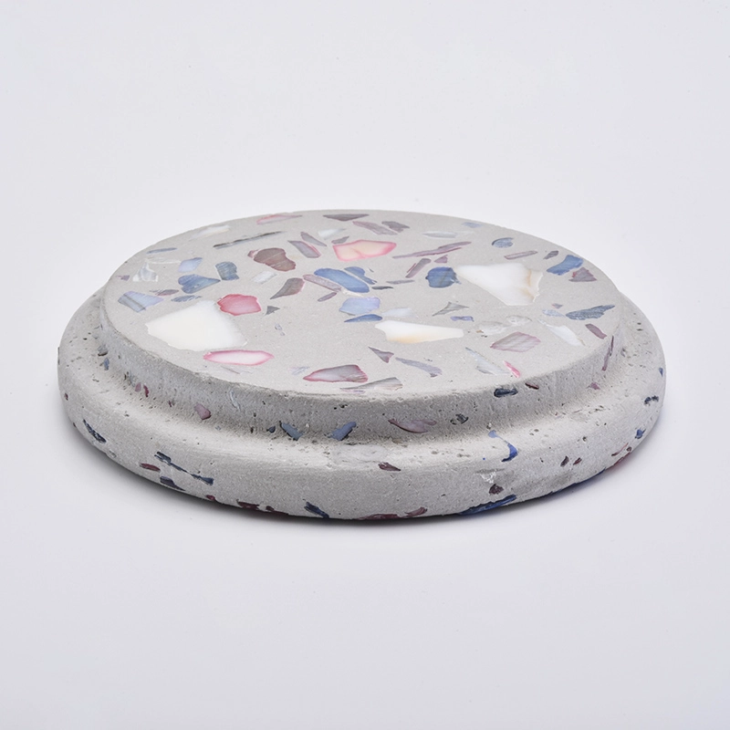 marble finished concrete lids for candle jars