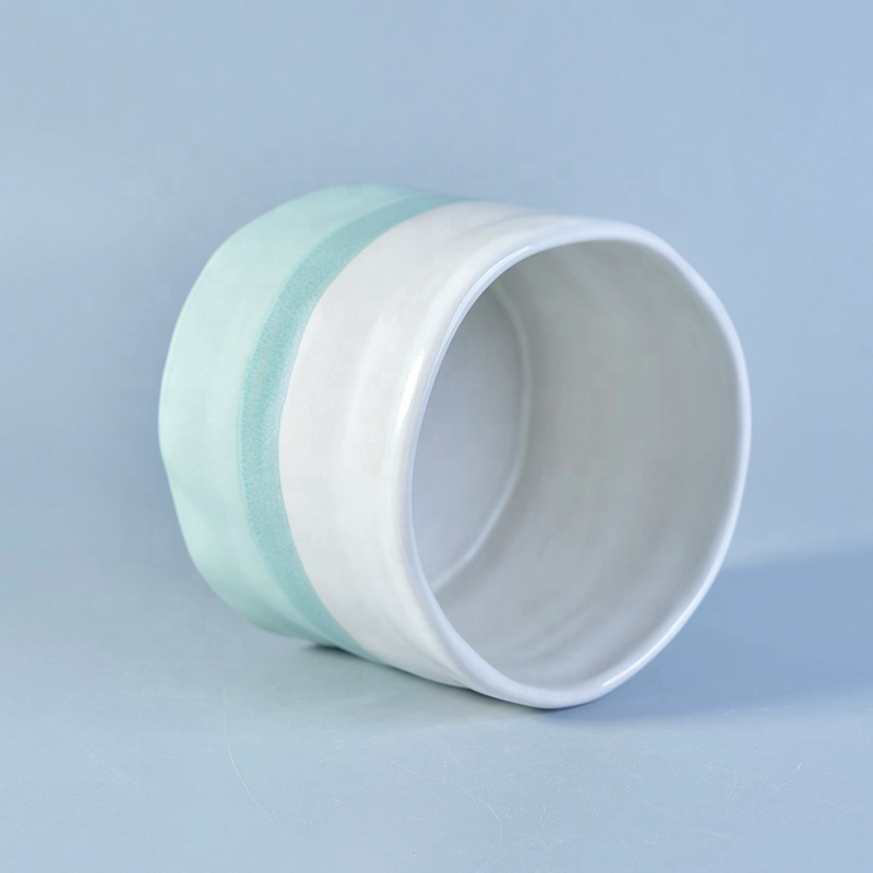 Customized color glaze ceramic tealight candle vessel candle containers home decorative use