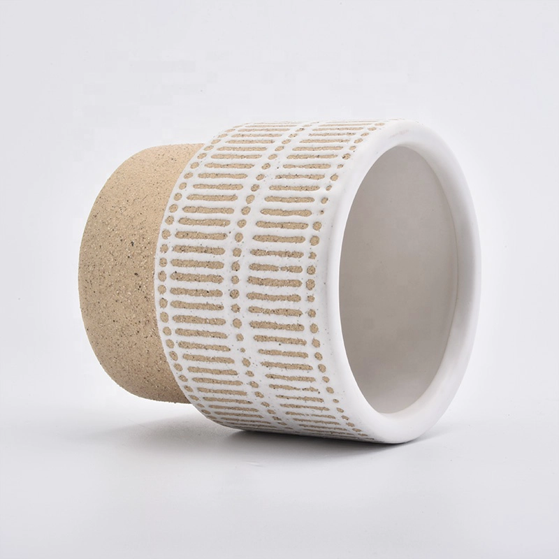Custom ceramic candlestick stone candle jars home decoration