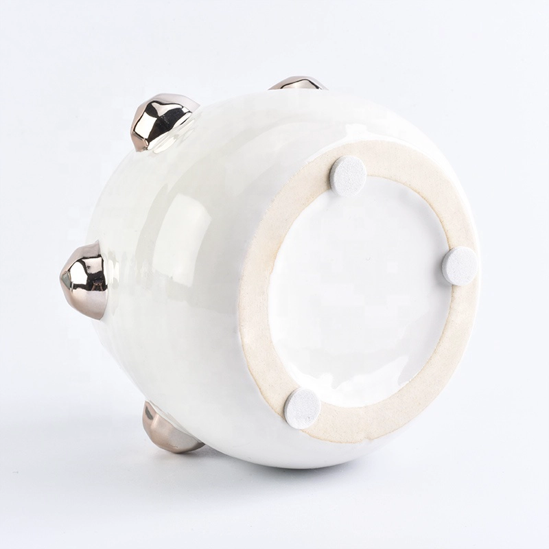 9oz iridescent white ceramic candle bowls