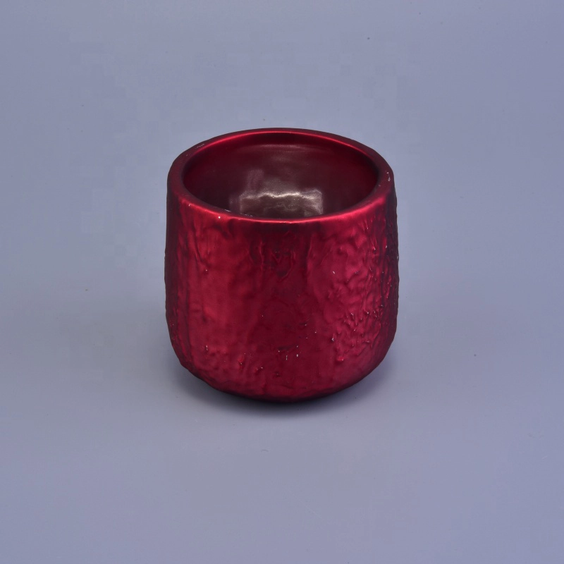 8oz colorful metallic decorative ceramic candle holders