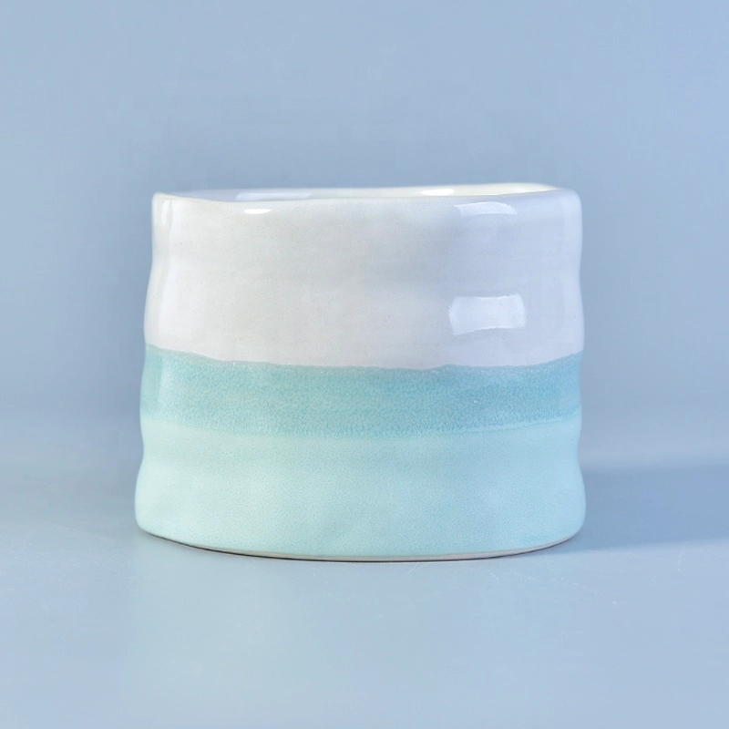 Customized color glaze ceramic tealight candle vessel candle containers home decorative use