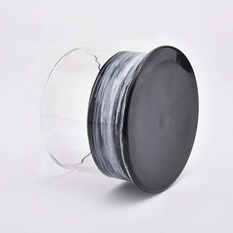 Custom hurricane clear Glass Candle Jars candle Holder with lid wedding decoration centerpieces