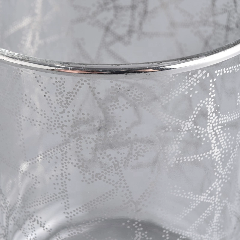 10oz clear glass candle jars with silver printing
