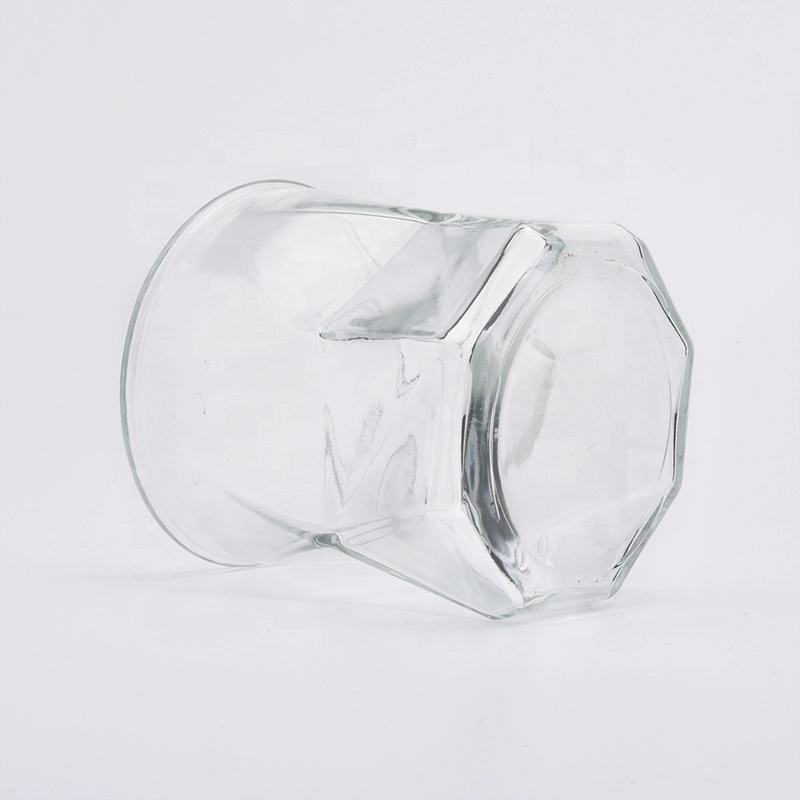 Irregular Geometric Clear Glass Candle Vessel Home Decor Wholesales