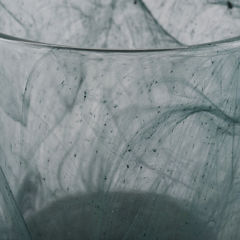 6oz cloudy finished glass candle jars