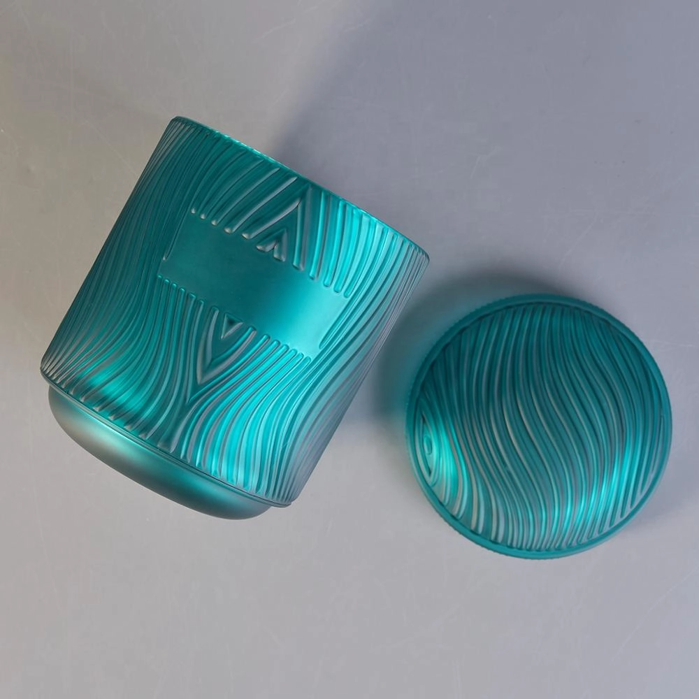 Clear customized votive candle bottles glass candle jars with lid for wedding