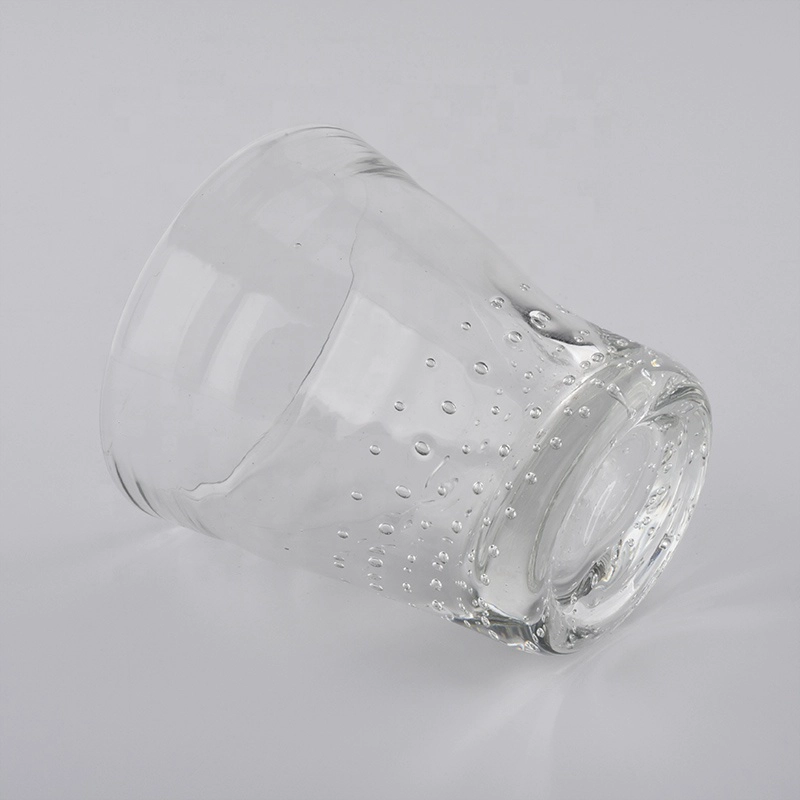high white glass candle jars with bubble finish
