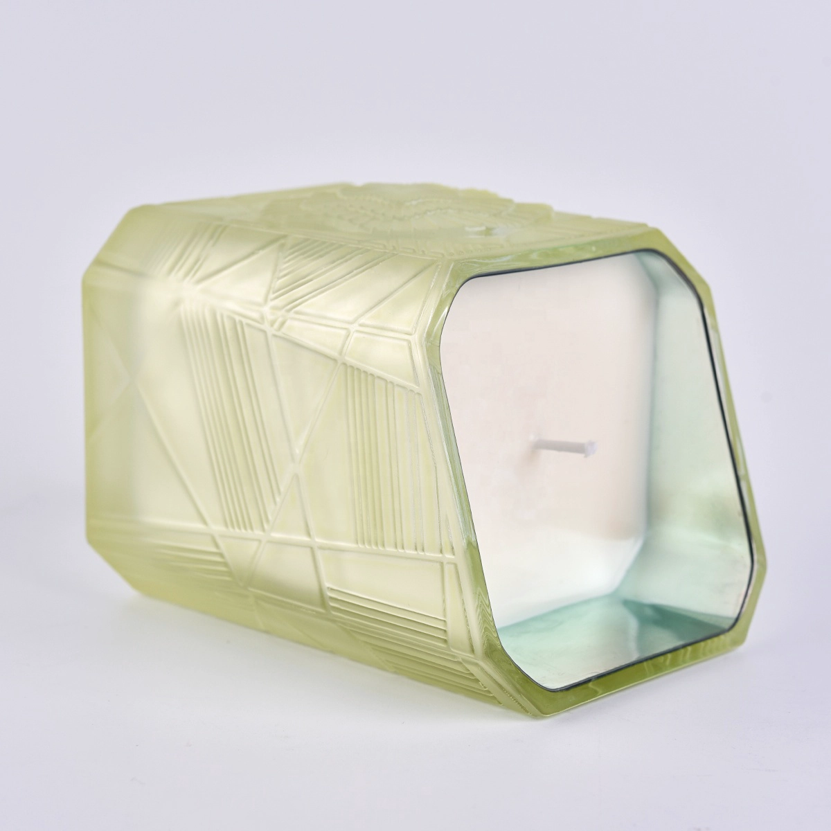 Hot sales Suppliers luxury square Glass candle jar holder