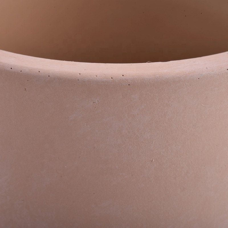 warm matte orange cylinder cement candle jars