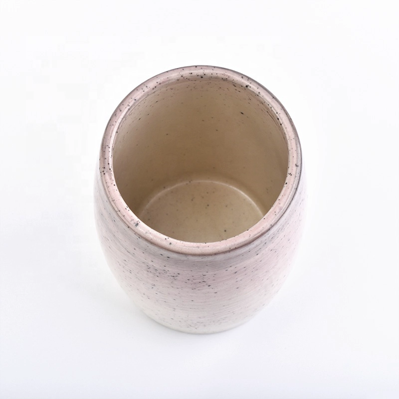 Wholesale Speckled Pink Ceramic Candle Holder Home Decoration