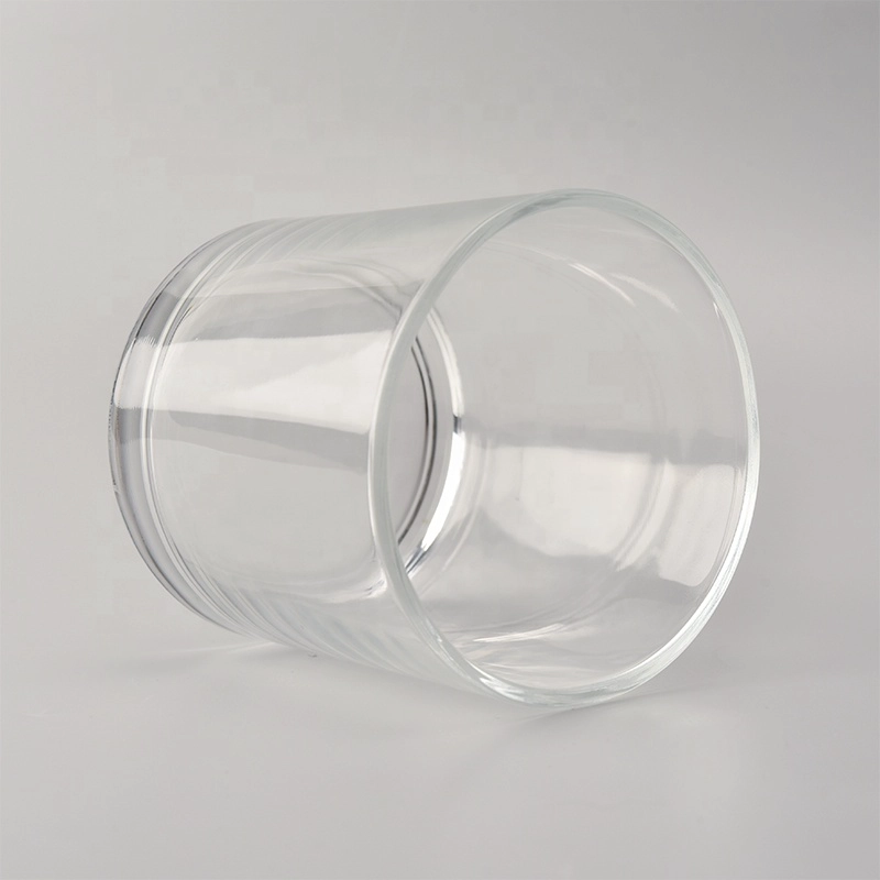large clear candle vessel, transparent round candle holder