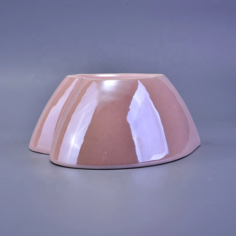 heart design ceramic candle holders with colorful glazed