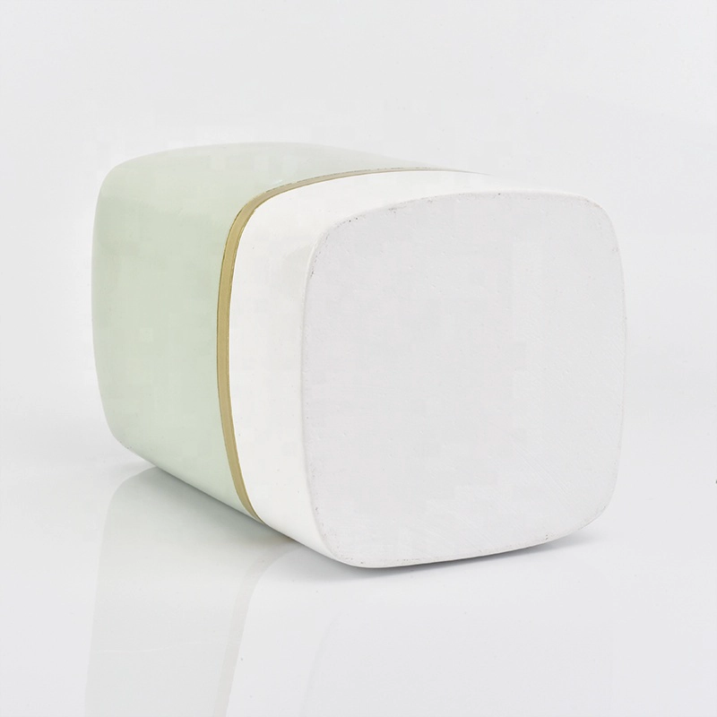 12oz rectangle glossy concrete candle jar