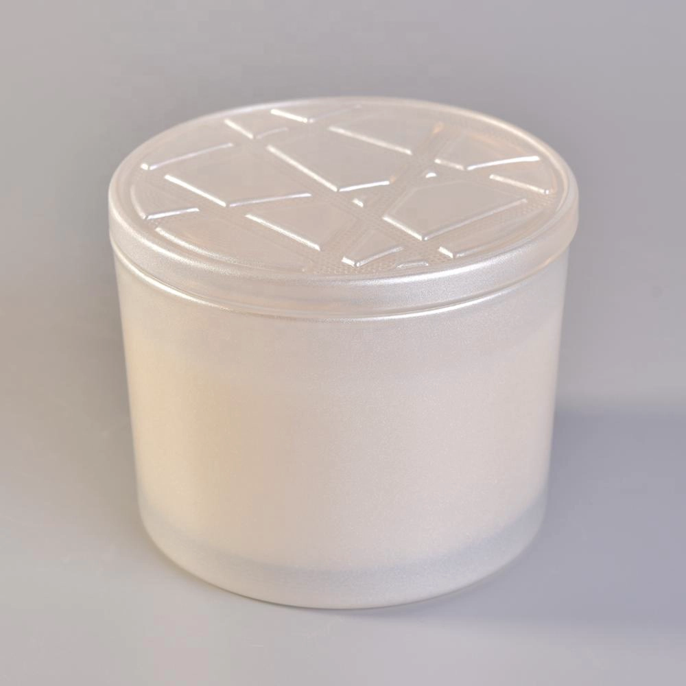 10oz Hot sales white crystal glass candle jars luxury with lid